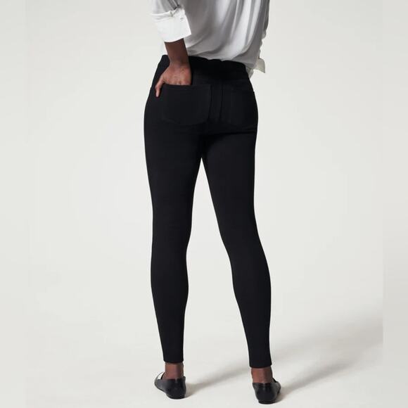 SPANX Jean-ish Ankle Textured Jegging Leggings Black Size M Minimal Shapewear - Picture 4 of 14
